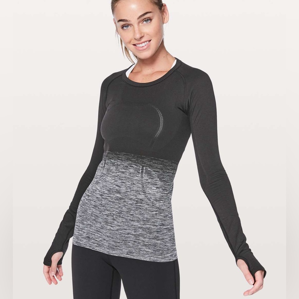 lululemon athletica Black and Gray Long Sleeve Tee
